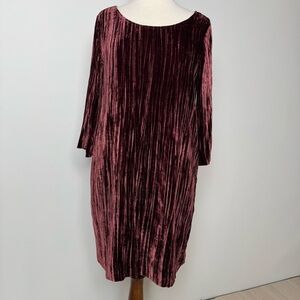 Garnet Hill Women's Velvet Dress - Deep Wine Red size 6